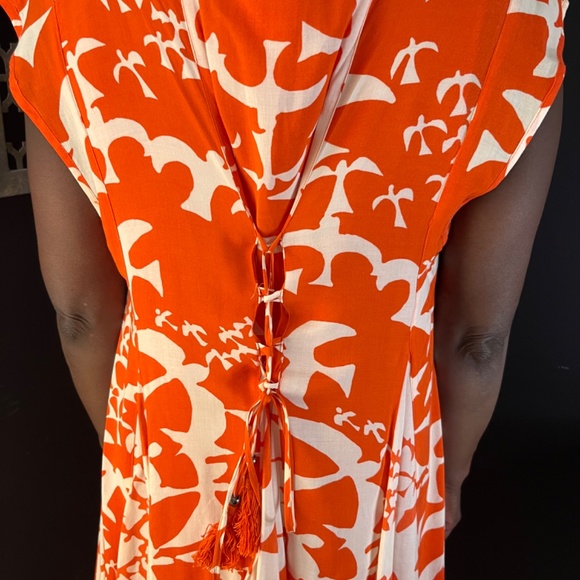 Anthropologie, Large, Orange/Cream pattern dress - Picture 6 of 6